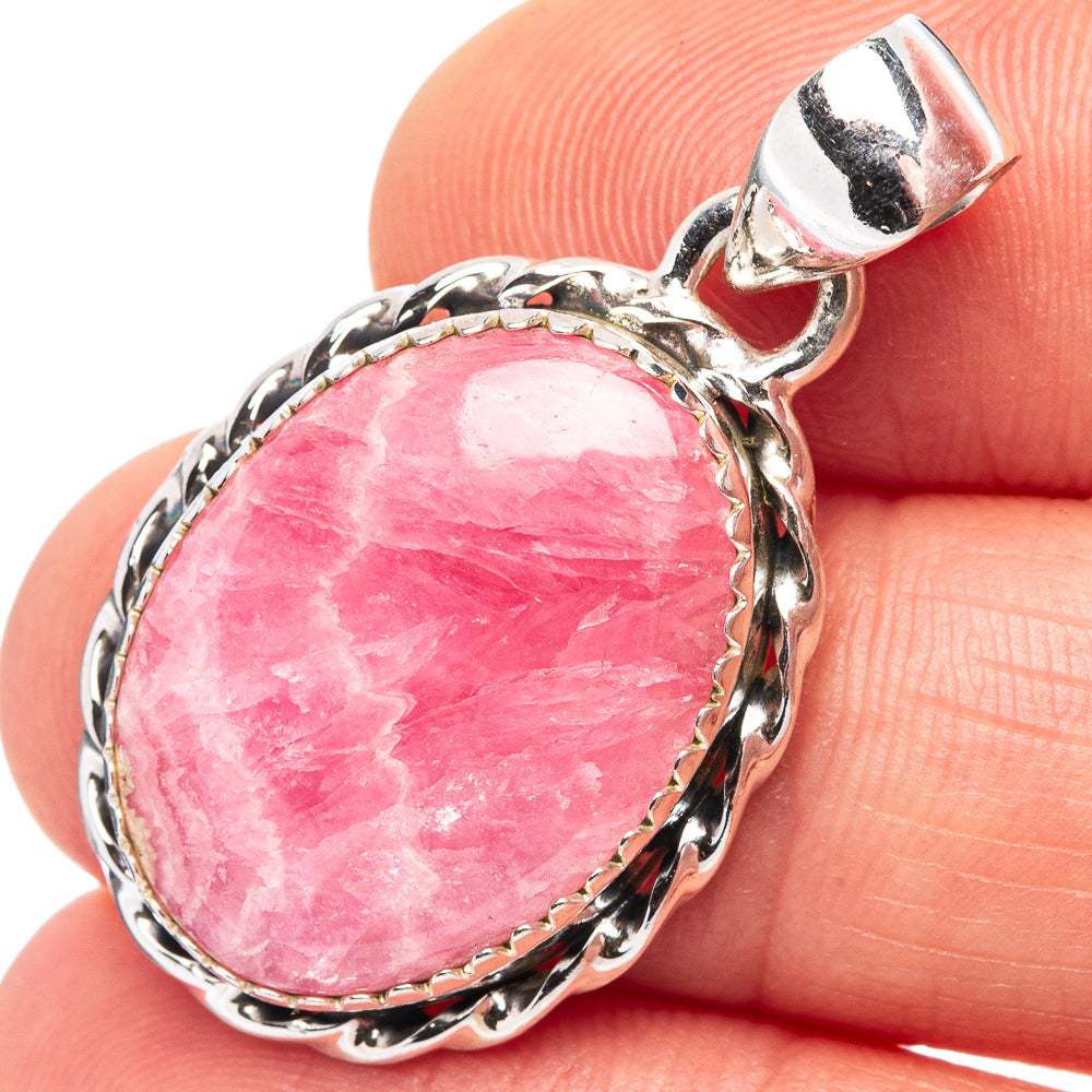 Rhodochrosite Pendant 1 3/8" (.925 Sterling Silver)
