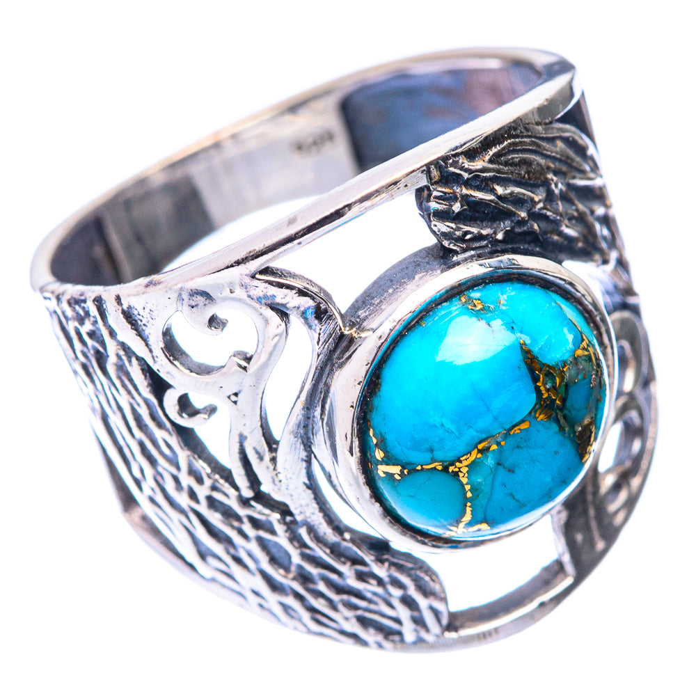 Blue Copper Composite Turquoise Ring Size 7 (925 Sterling Silver) R140935