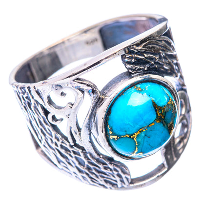 Blue Copper Composite Turquoise Ring Size 7 (925 Sterling Silver) R140935