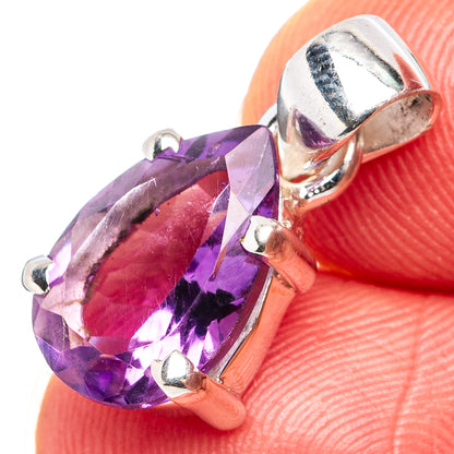 Faceted Amethyst Dainty Pendant 3/4" (.925 Sterling Silver)