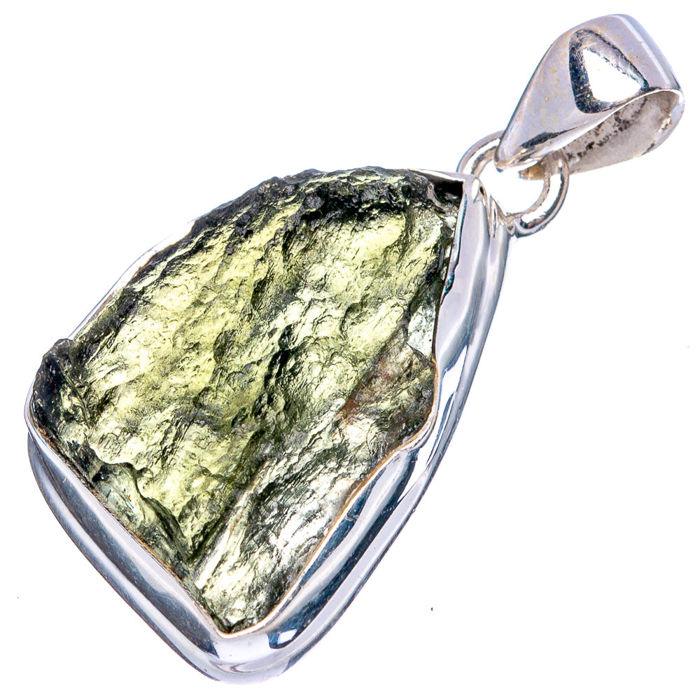 Rare Moldavite Pendant 1 3/8" (925 Sterling Silver) P43376