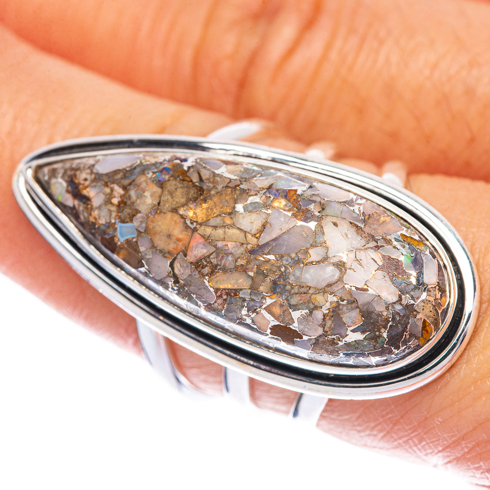 Large Brecciated Ethiopian Opal Ring Size 7.75 (925 Sterling Silver) R144648