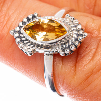 Faceted Citrine Dainty Ring Size 6.75 (925 Sterling Silver) R144995