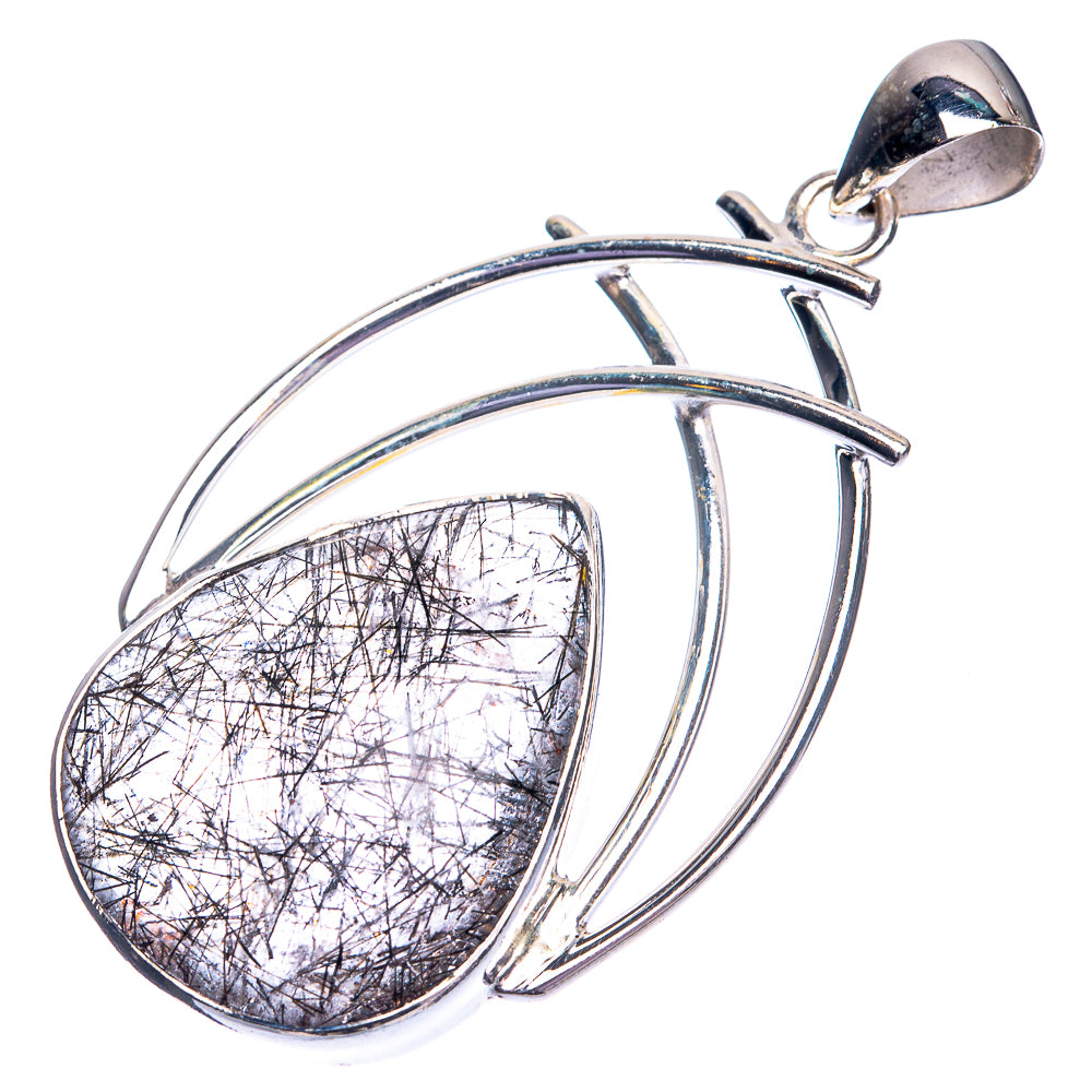 Tourmalinated Quartz Pendant 2 1/4" (925 Sterling Silver) P39167
