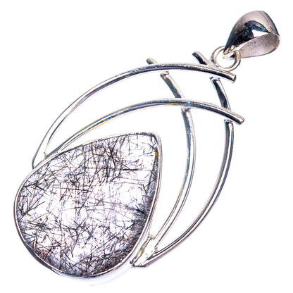 Tourmalinated Quartz Pendant 2 1/4" (925 Sterling Silver) P39167