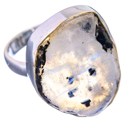 Raw Rainbow Moonstone Ring Size 9 (925 Sterling Silver) R142088