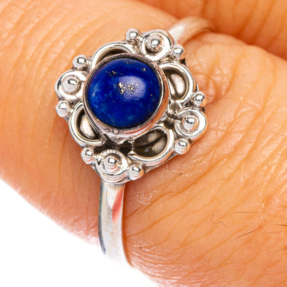 Lapis Lazuli Dainty Ring Size 7.5 (925 Sterling Silver) R1206