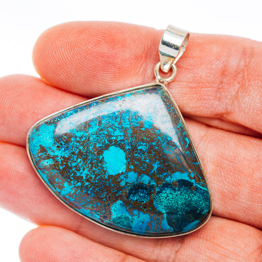 Premium Shattuckite Pendant 1 5/8" (.925 Sterling Silver)