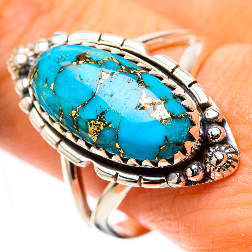 Blue Copper Composite Turquoise 925 Sterling Silver Ring Size 10 (925 Sterling Silver) RING139527