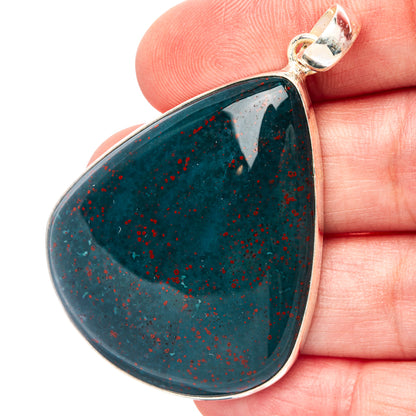 Bloodstone Pendant 2 1/8" (.925 Sterling Silver)