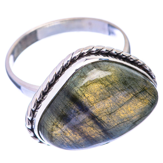 Large Labradorite Ring Size 9.75 (925 Sterling Silver) R140995