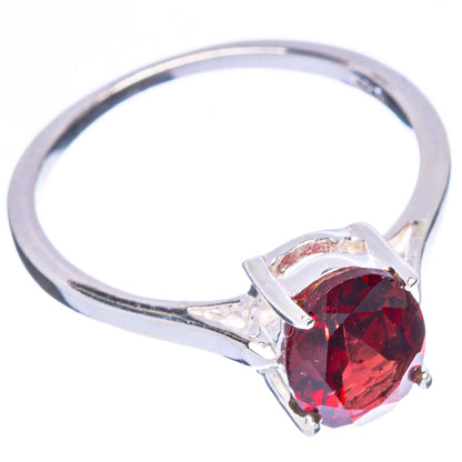 Garnet Dainty Ring Size 7.75 (925 Sterling Silver) R5903