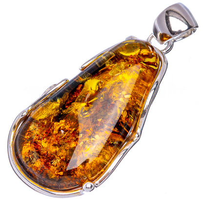 Ana Silver Co Baltic Amber Pendant 1 7/8" (925 Sterlnig Silver)