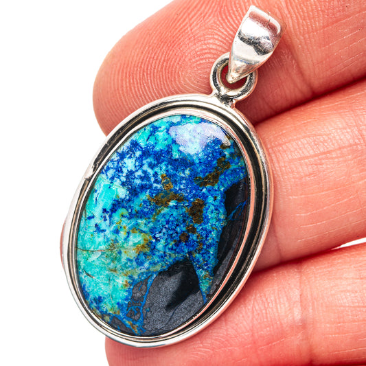 Shattuckite Pendant 1 5/8" (.925 Sterling Silver)