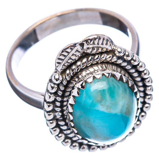 Oval blue-green stone ring in .925 sterling silver with textured rope-style band