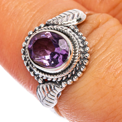 Faceted Amethyst Dainty Ring Size 7.75 (925 Sterling Silver) R145446