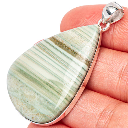 Green Swiss Opal Pendant 2" (925 Sterling Silver) P42844