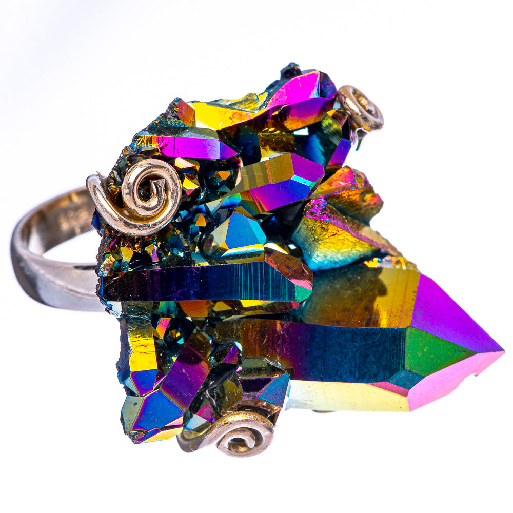 Large Titanium Sunshine Druzy Ring Size 6.5 (925 Sterling Silver) R146020