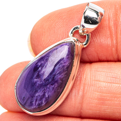Charoite Pendant 1 1/4" (.925 Sterling Silver)