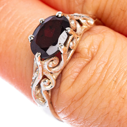 Garnet Dainty Ring Size 7.25 (925 Sterling Silver) R147067