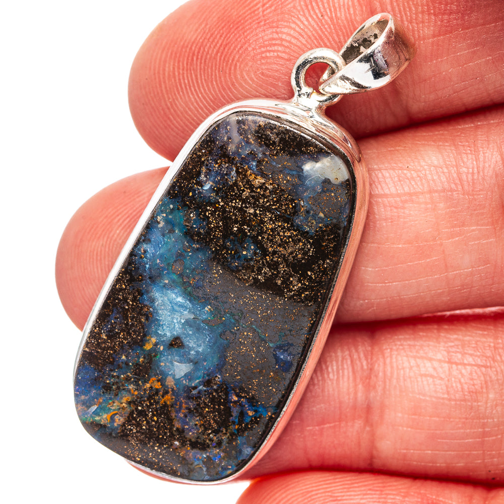 Boulder Opal Pendant 1 3/4" (.925 Sterling Silver)