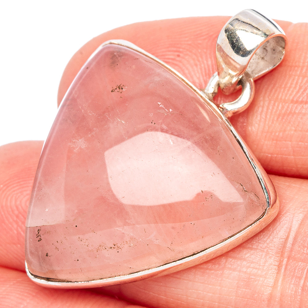 Rose Quartz Pendant 1 3/8" (925 Sterling Silver) P42863