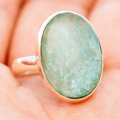 Fire Amazonite Ring Size 7.5 (.925 Sterling Silver)