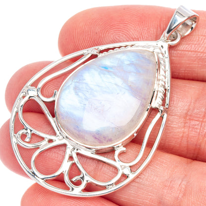 Signature Rainbow Moonstone Pendant 2 1/8" (925 Sterling Silver) P41193