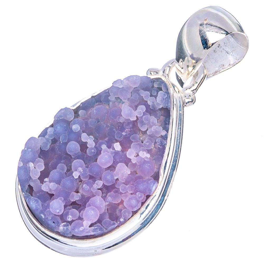 Rare Grape Agate Pendant 1 3/8" (.925 Sterling Silver)