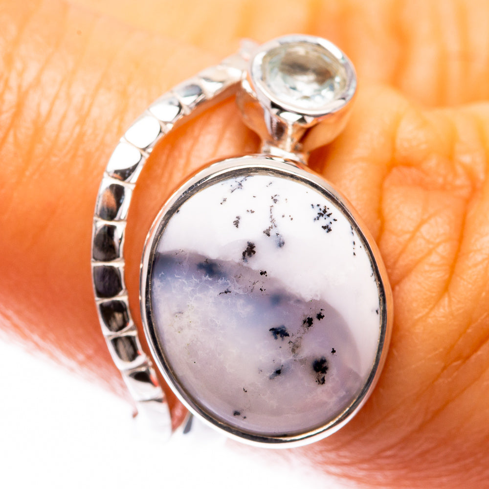 Premium Dendritic Opal, White Quartz Ring Size 6 (925 Sterling Silver) R141779