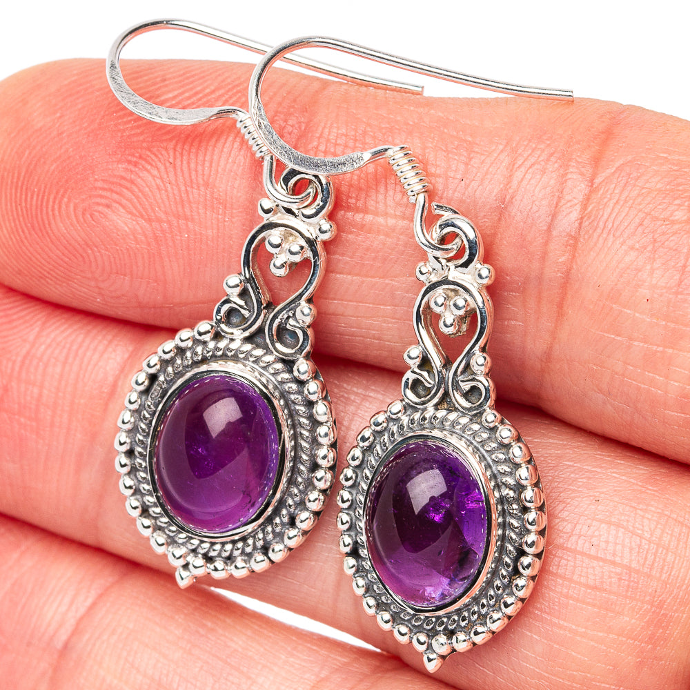Premium Amethyst Earrings 1 5/8" (925 Sterling Silver) E2699