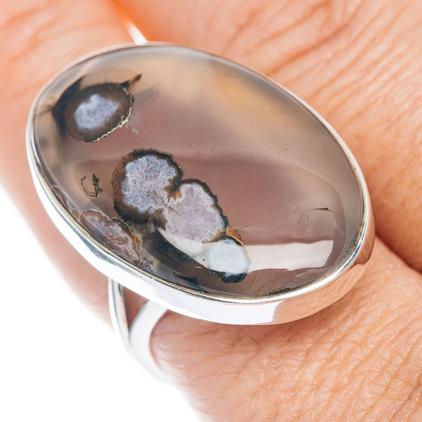 Premium Flower Agate Ring Size 10 (.925 Sterling Silver)