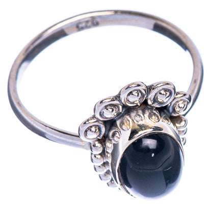 Black Onyx Dainty Ring Size 4.75 (925 Sterling Silver) R147213