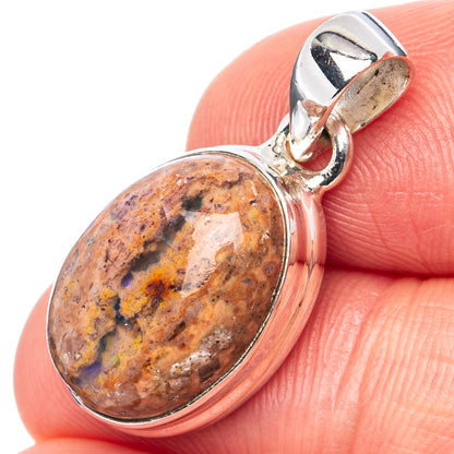 Rare Mexican Fire Opal Pendant 1 1/8" (.925 Sterling Silver)