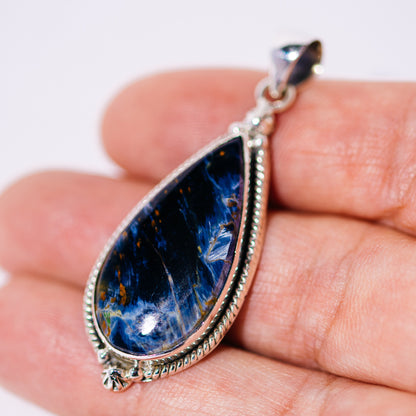 Pietersite Pendant 1 7/8" (.925 Sterling Silver)