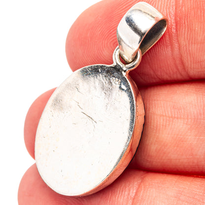 Purple Copper Turquoise Pendant 1 3/8" (.925 Sterling Silver)