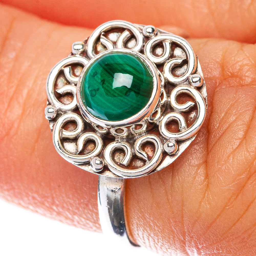 Malachite Dainty Ring Size 5.5 (925 Sterling Silver) R145007