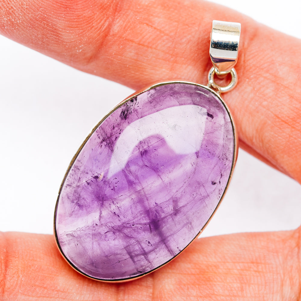 Premium African Amethyst Pendant 1 7/8" (.925 Sterling Silver)