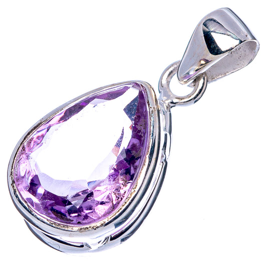 Faceted Amethyst Pendant 1 1/8" (925 Sterling Silver) P42994