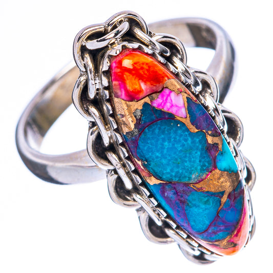 Kingman Pink Dahlia Turquoise 925 Sterling Silver Ring Size 7 (925 Sterling Silver) R3869