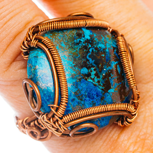 Shattuckite Wire Wrap Ring Size 9 (Copper)