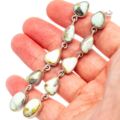 Exclusive Sonoran Gold Turquoise Earrings 3 1/4" (.925 Sterling Silver)