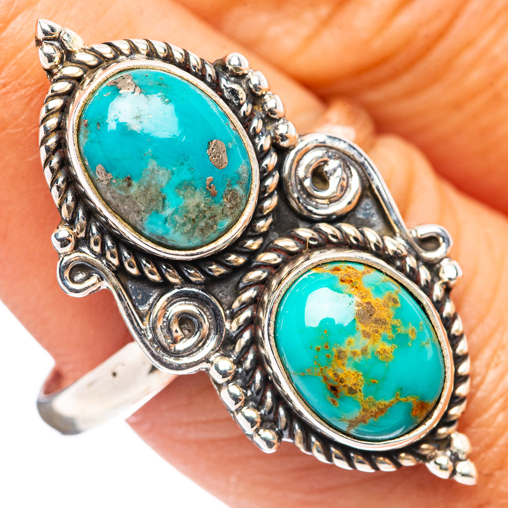 Mohave Turquoise Ring Size 8 Adjustable (.925 Sterling Silver)