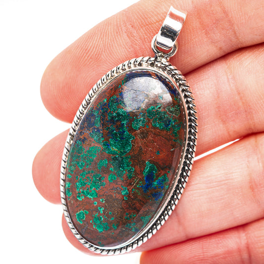 Shattuckite Pendant 2 1/8" (.925 Sterling Silver)