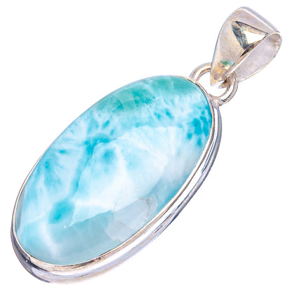 Rare Larimar Pendant 1 1/2" (.925 Sterling Silver)