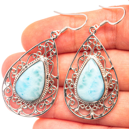 Signature Larimar Earrings 2 1/8" (925 Sterling Silver) E432320