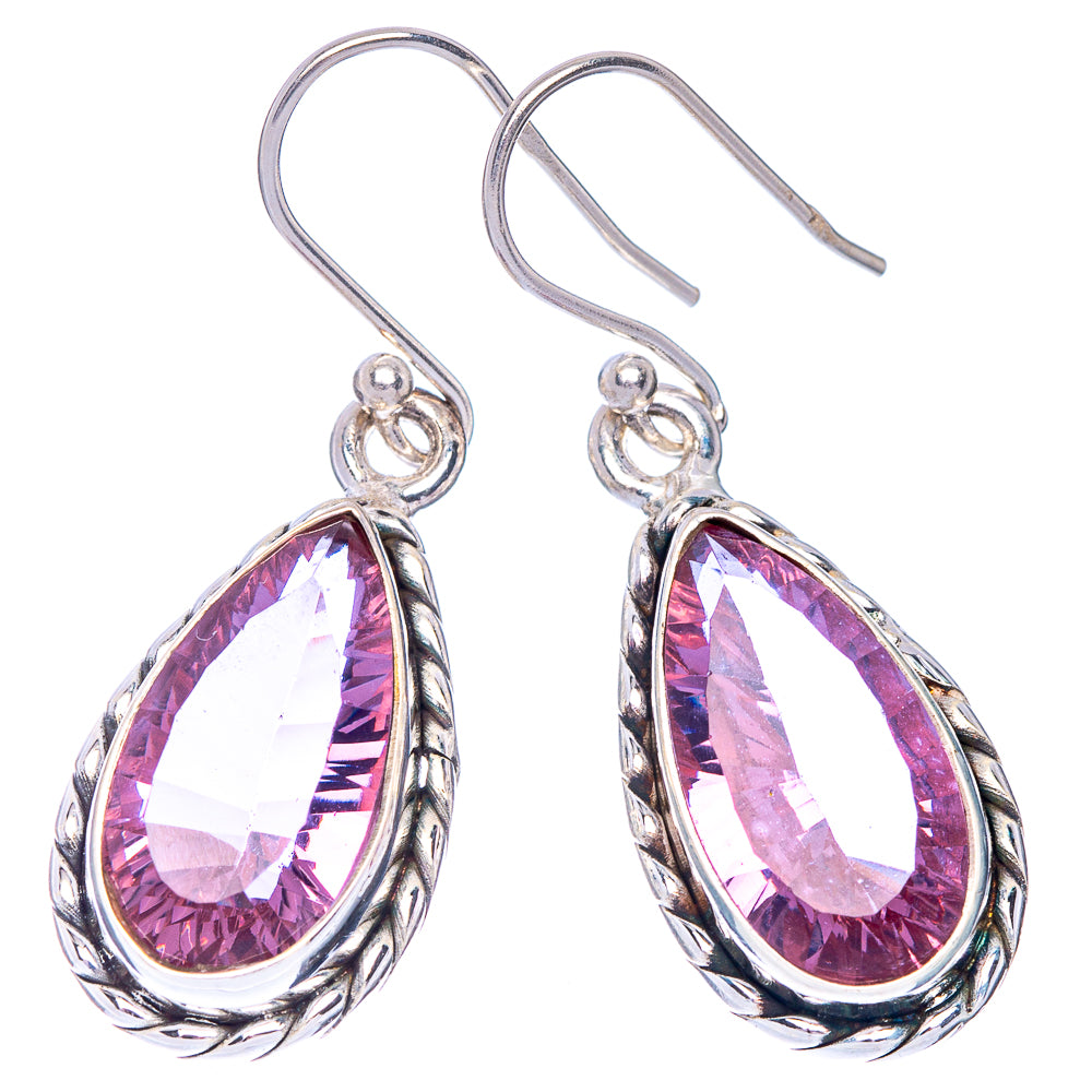 Faceted Alexandrite (Lab.) Earrings 1 1/2" (925 Sterling Silver) E433488