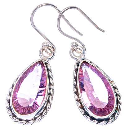 Faceted Alexandrite (Lab.) Earrings 1 1/2" (925 Sterling Silver) E433488