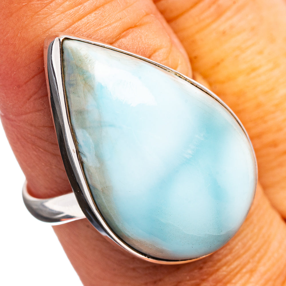 Premium Larimar Ring Size 9 (.925 Sterling Silver)