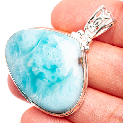 Larimar Pendant 1 1/2" (925 Sterling Silver) P39003